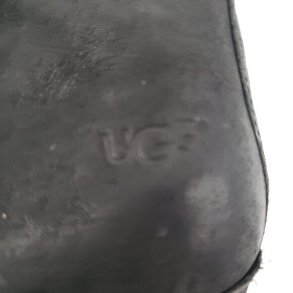 UGG Women’s Lynnea Shearling Fold Down Two-Way Clog Boot Black/Creme Size 8 - Picture 3 of 10